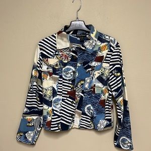 Gaudy Couture Button Front Jacket - Nautical